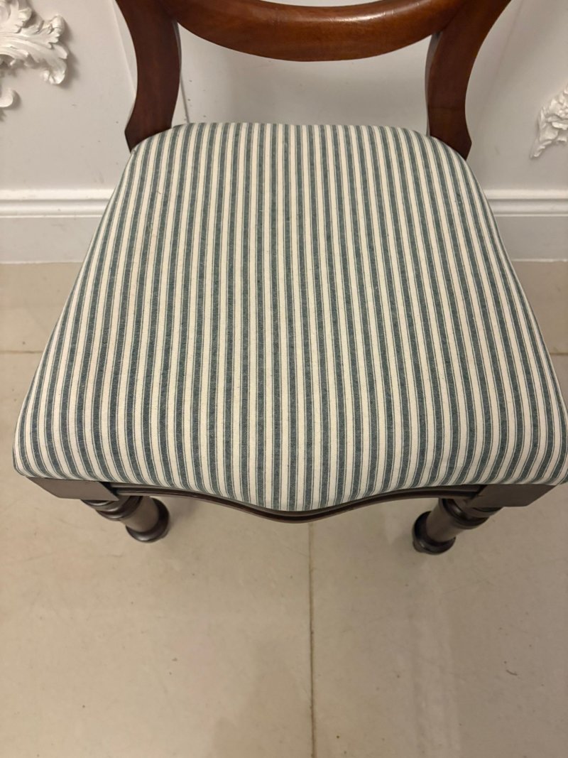 Antique Victorian Set of Four Quality Mahogany Balloon-Back Dining Chairs